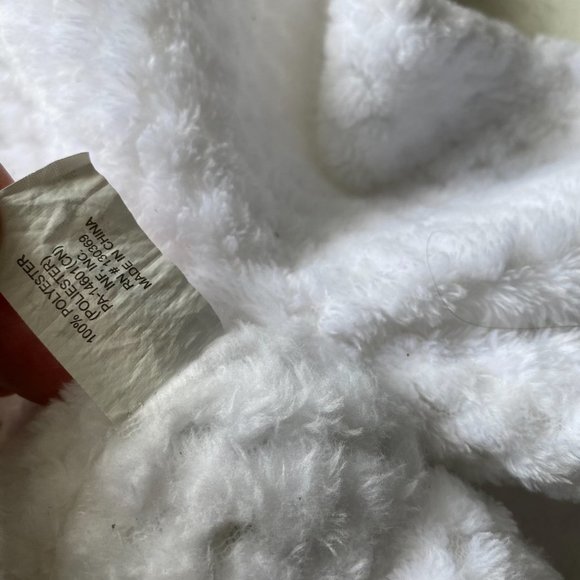 INF Inc. elephant plush lovey solid white, pink cheeks 12" square - Picture 8 of 9